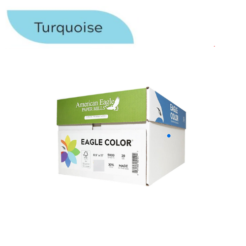 8.5" x 11" Color Copy Paper, 20 lbs., Turquoise, 500 Sheets/Ream
