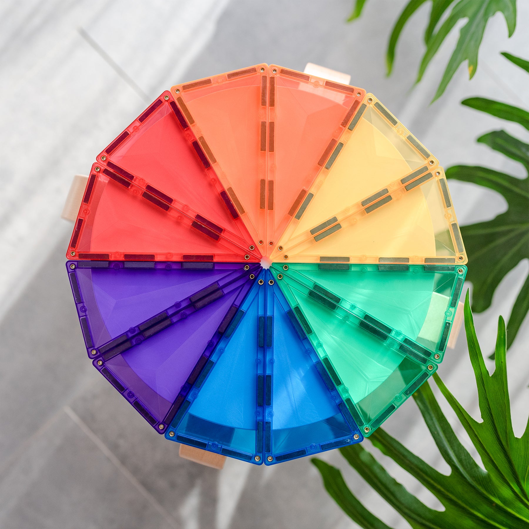 Magnetic Tiles Rainbow Geometry Pack, 30 Pieces