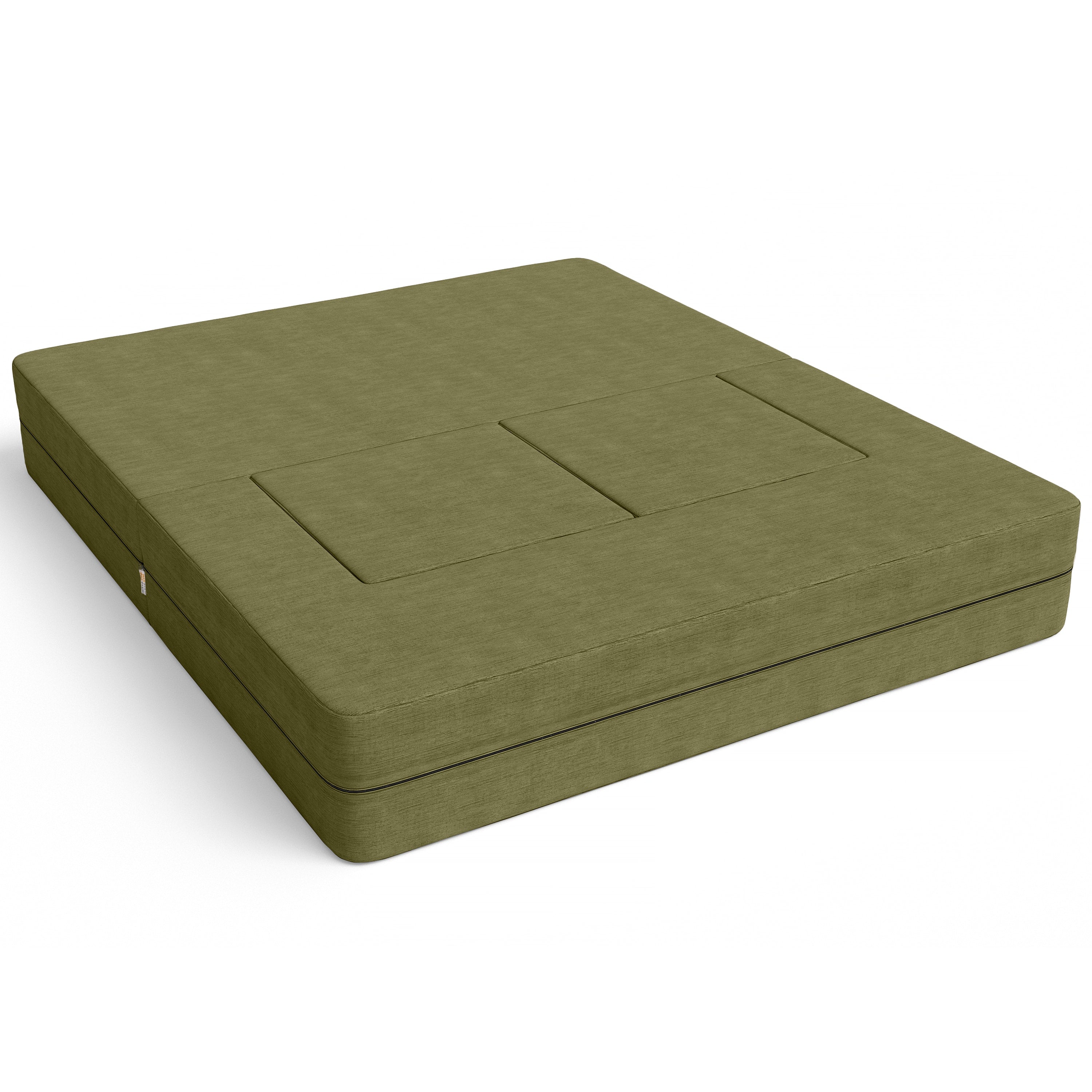 Jaxx Zipline Convertible Sleeper Loveseat & Ottomans, Textured Microvelvet - Indigo