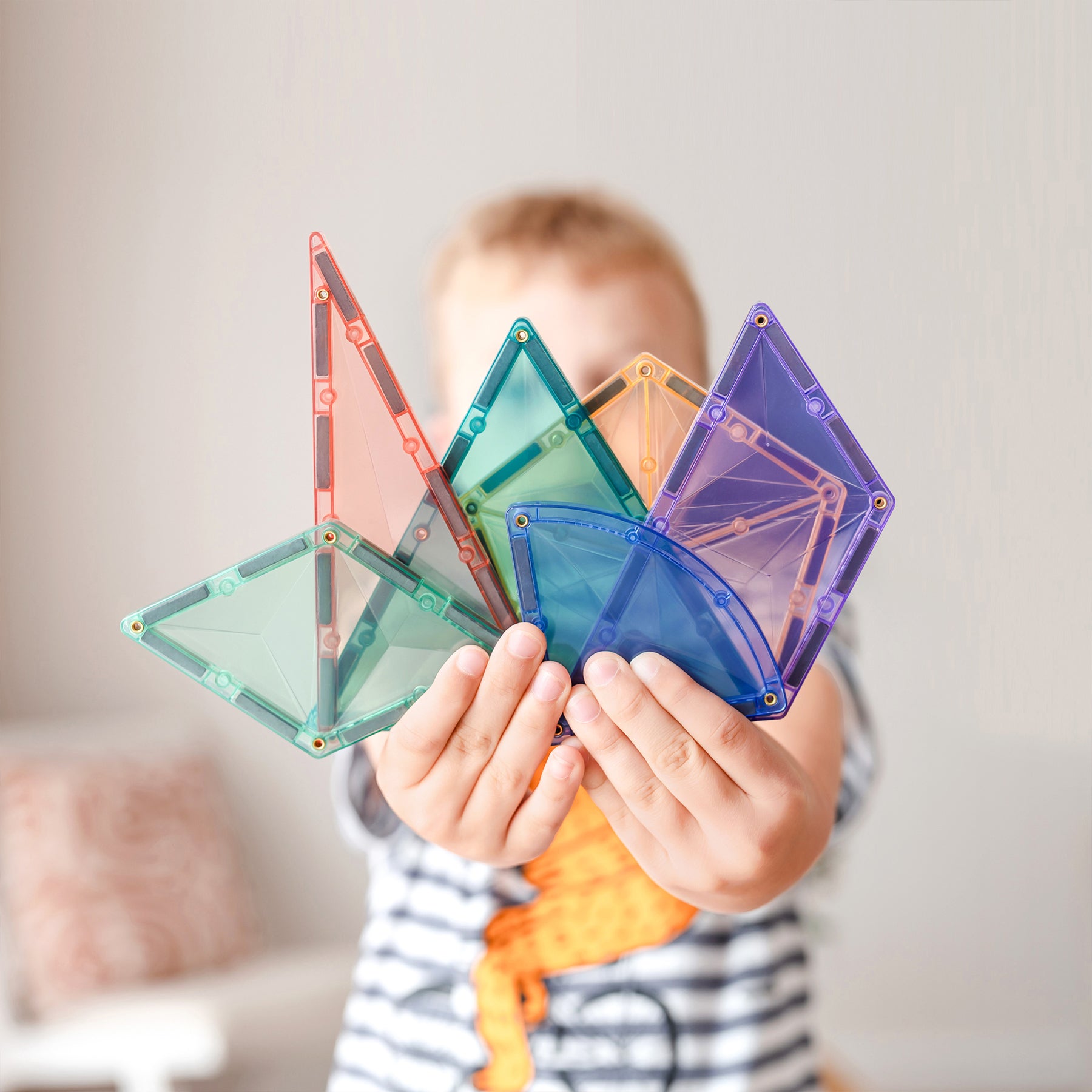Magnetic Tiles Pastel Shape Expansion Pack, 48 Pieces