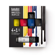 LQ BASICS Acrylic Color 4 x 75ml / 1 x 118ml Essentials Set