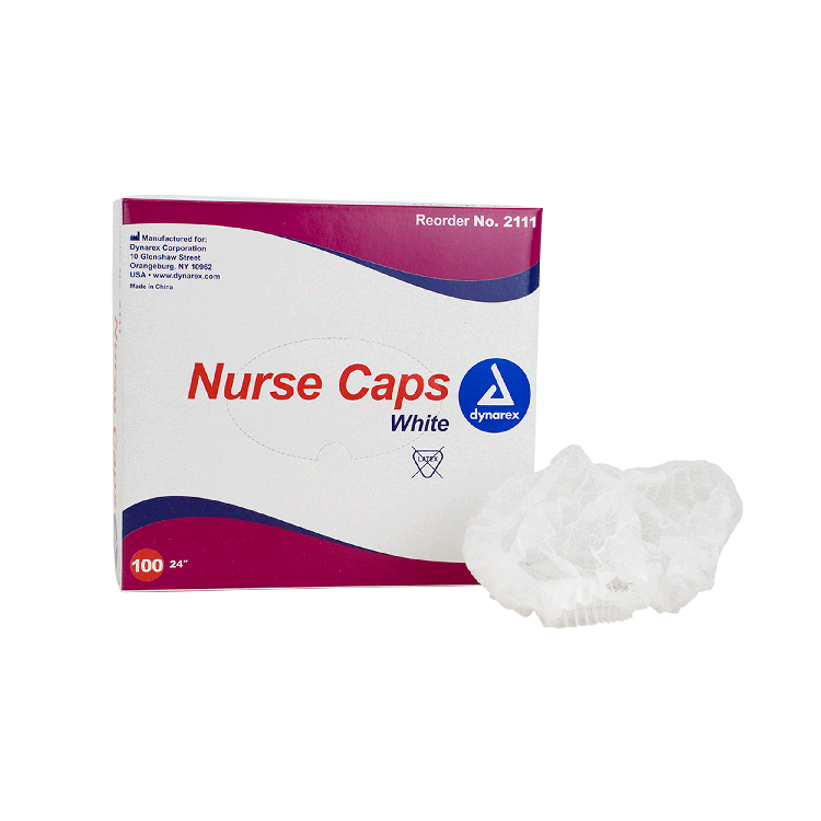 Nurse Cap, 21", White- 100 pcs per Box/5 boxes per Case