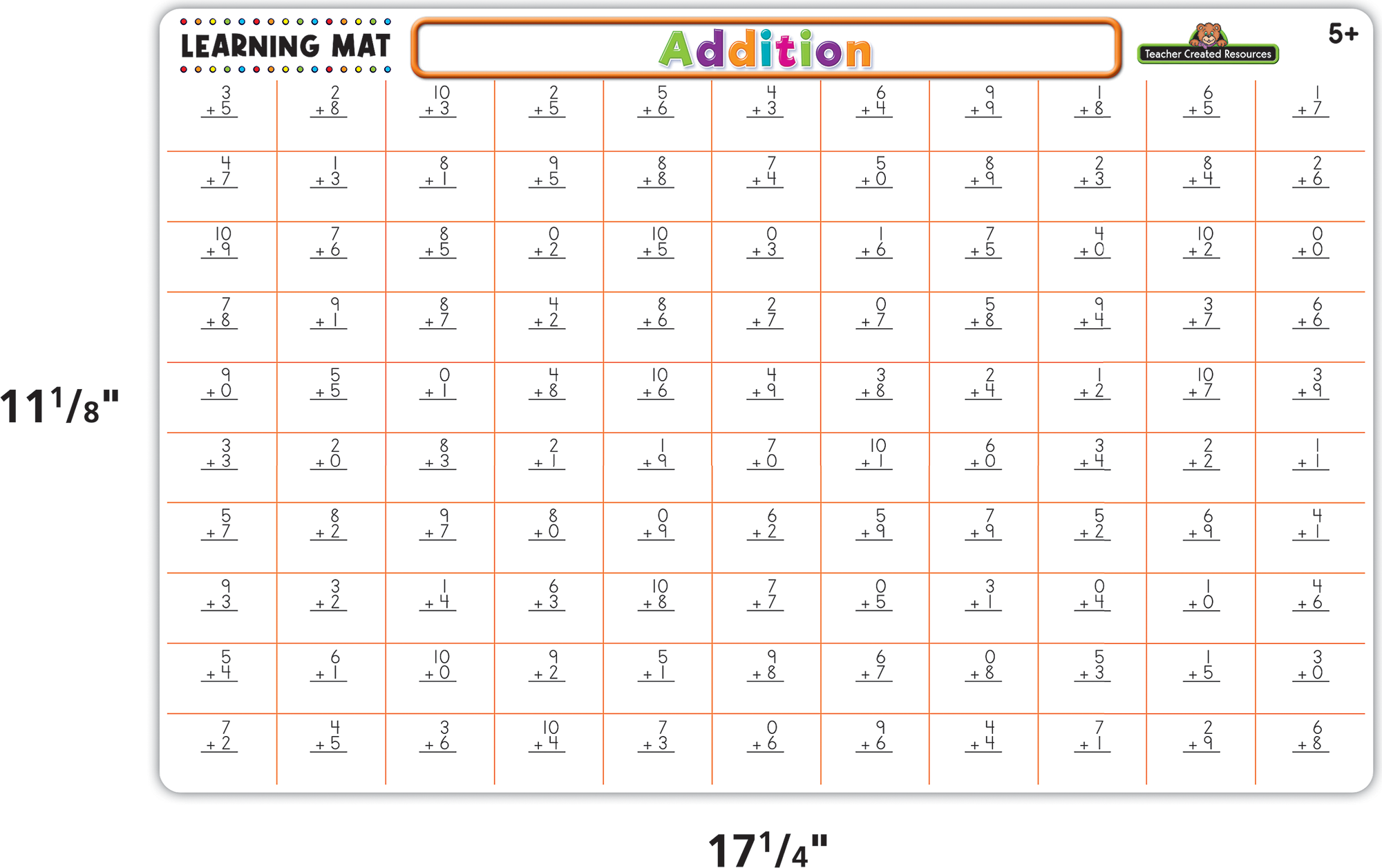 Addition Learning Mat
