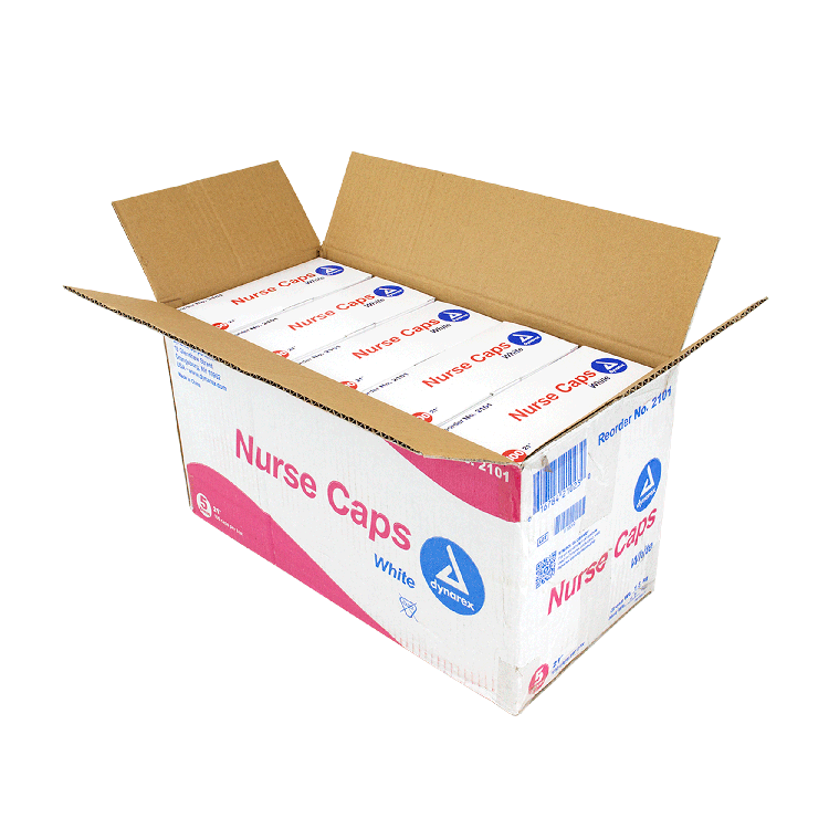 Nurse Cap, 21", White- 100 pcs per Box/5 boxes per Case
