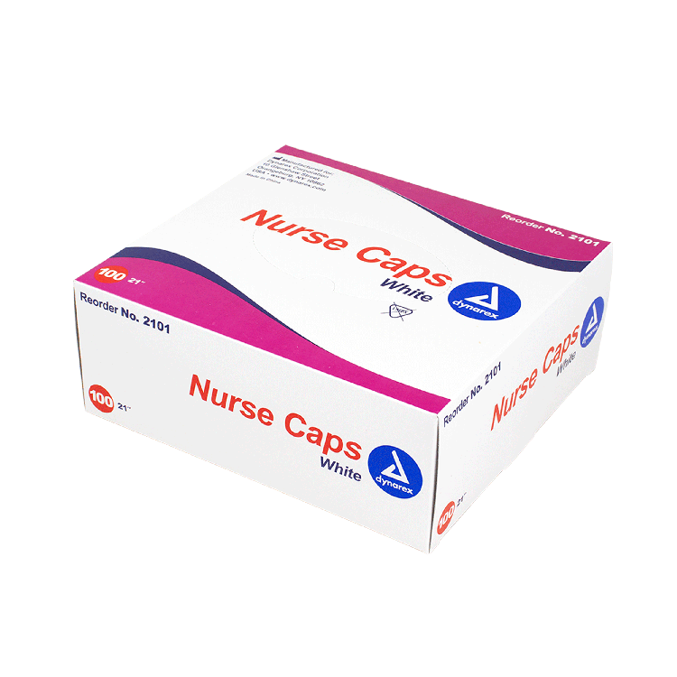 Nurse Cap, 21", White- 100 pcs per Box/5 boxes per Case