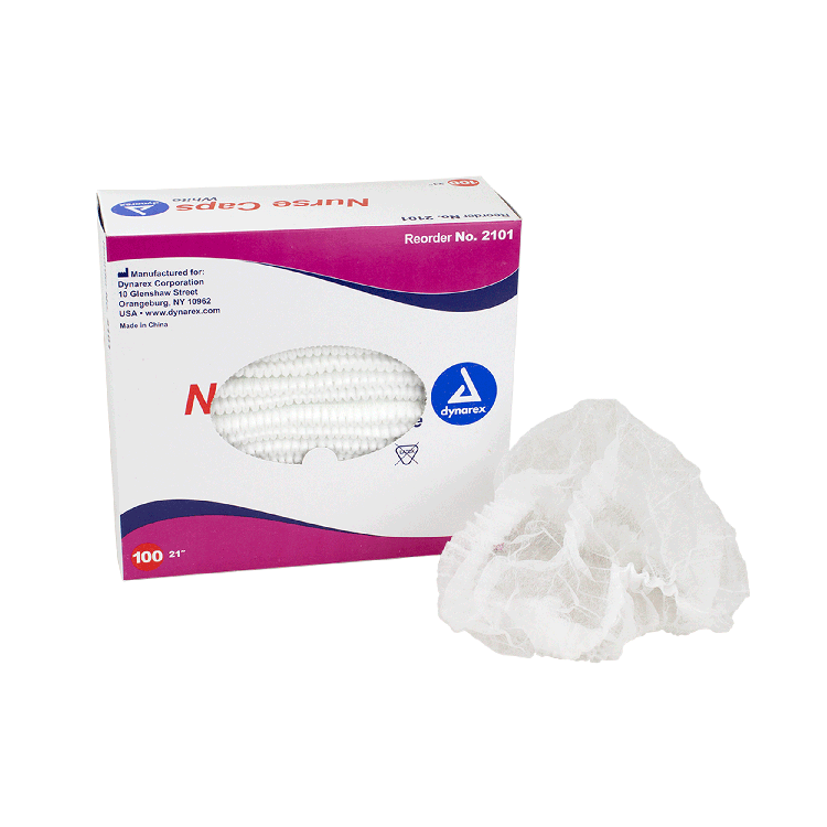 Nurse Cap, 21", White- 100 pcs per Box/5 boxes per Case