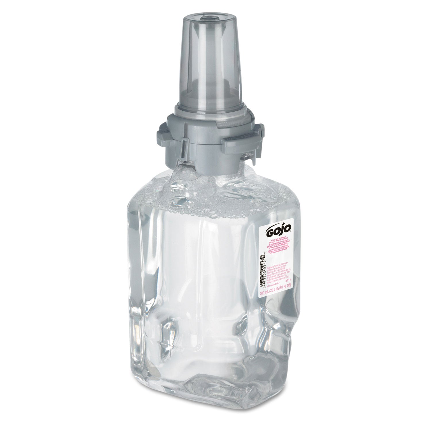 23.67 fl oz - Push Pump Dispenser - Hand, Skin - Moisturizing - Clear - Fragrance-free, Dye-free, Bio-based, Rich Lather - 4 / Carton