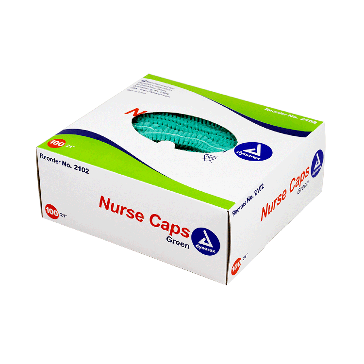 Nurse Cap, 21", Green- 100 pcs per Box/5 boxes per Case