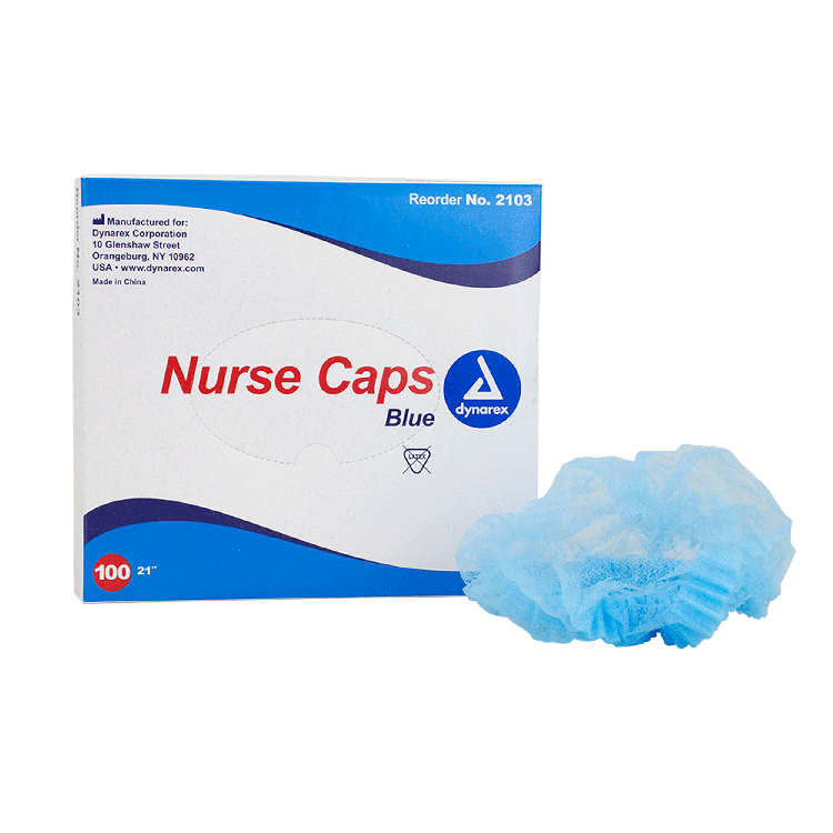 Nurse Cap, 21", Blue- 100 pcs per Box/5 boxes per Case