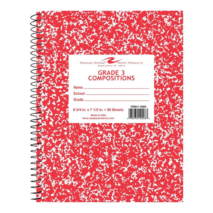 Roaring Spring Composition Books, 7-1/2x9-3/4", Wide Ruling, 24 Sheets/Pad