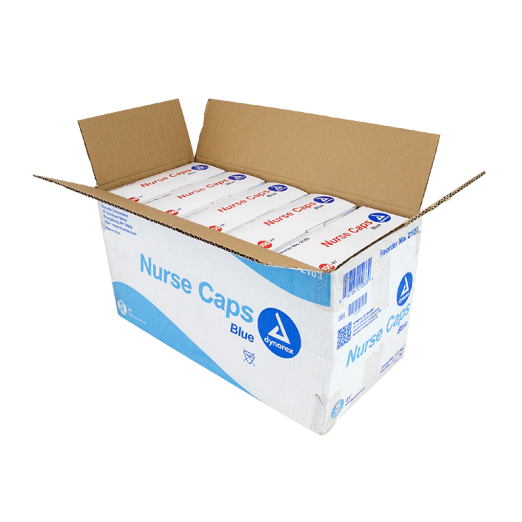 Nurse Cap, 21", Blue- 100 pcs per Box/5 boxes per Case