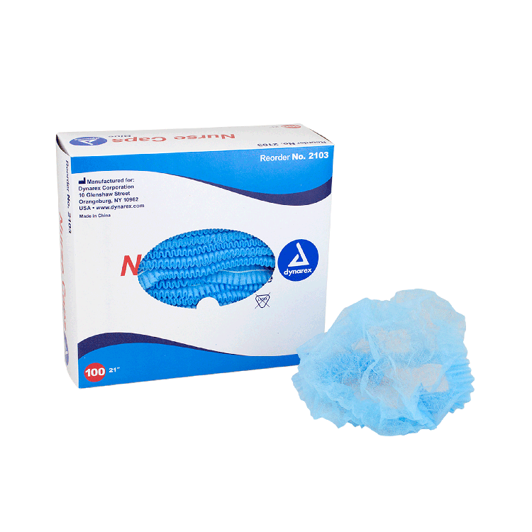 Nurse Cap, 21", Blue- 100 pcs per Box/5 boxes per Case