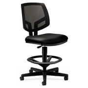 HON Volt Sitting Stool - Black Seat Color - Bonded Leather Seat Material - Black Back Color - Mesh Back Material - Black Frame Color - Black - 1 Each