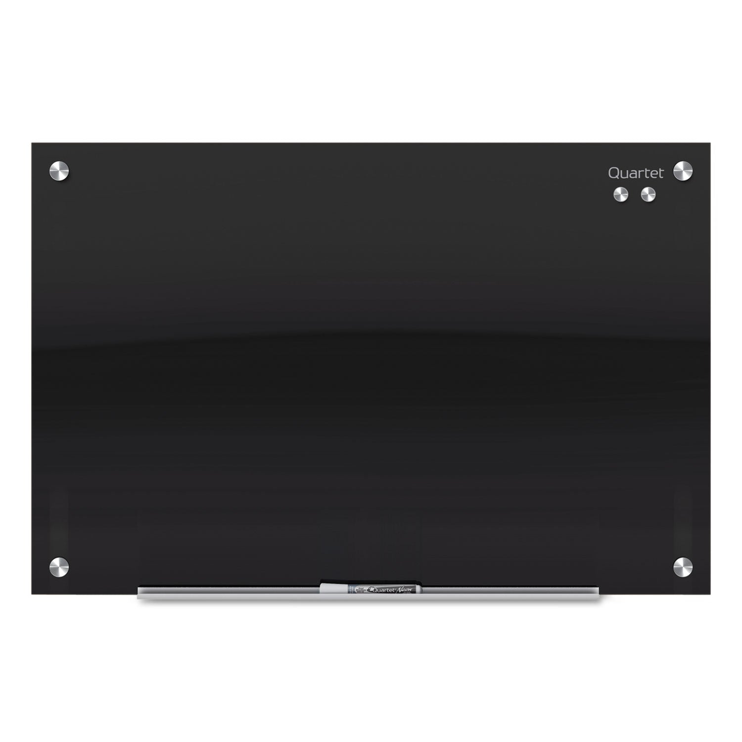 Quartet Infinity Glass Magnetic Dry-Erase Board, 72" x 48", Black Tempered Glass Surface, Black Frame, Horizontal/Vertical, Magnetic, 1 Each