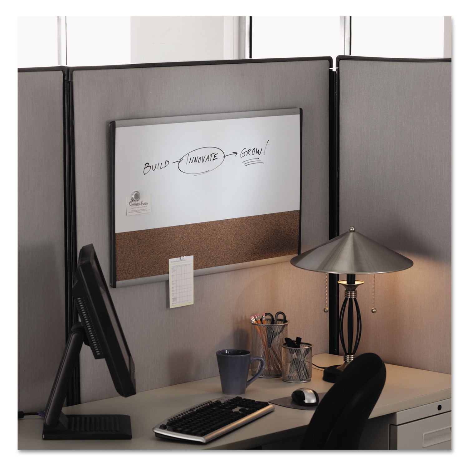 30" (2.5 ft) Width x 18" (1.5 ft) Height - White Cork Surface - Silver Aluminum Frame - Horizontal - Magnetic - 1 Each