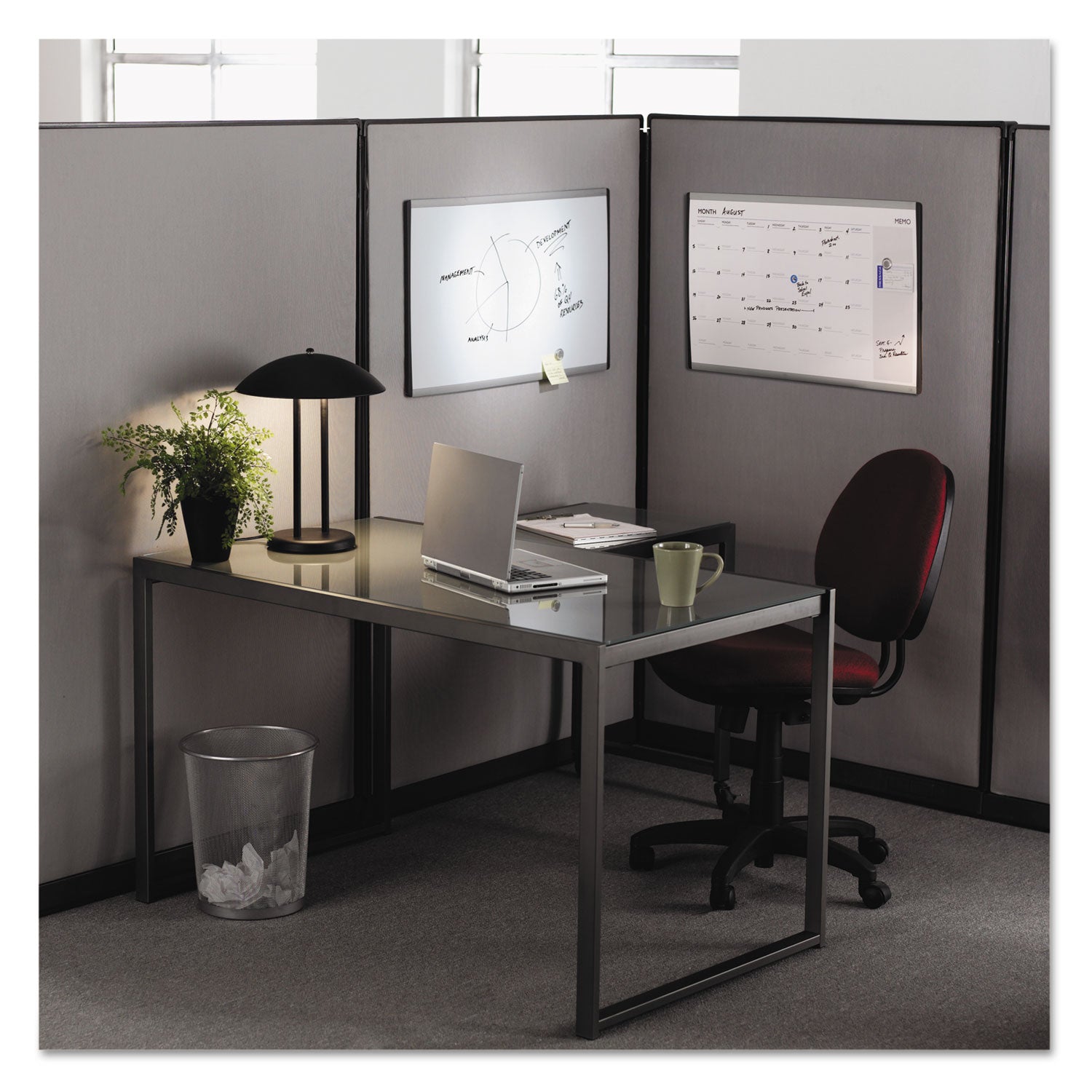Quartet Arc Cubicle Magnetic Whiteboard - 30" (2.5 ft) Width x 18" (1.5 ft) Height - White Painted Steel Surface - Silver Aluminum Frame - Horizontal - Magnetic - 1 Each
