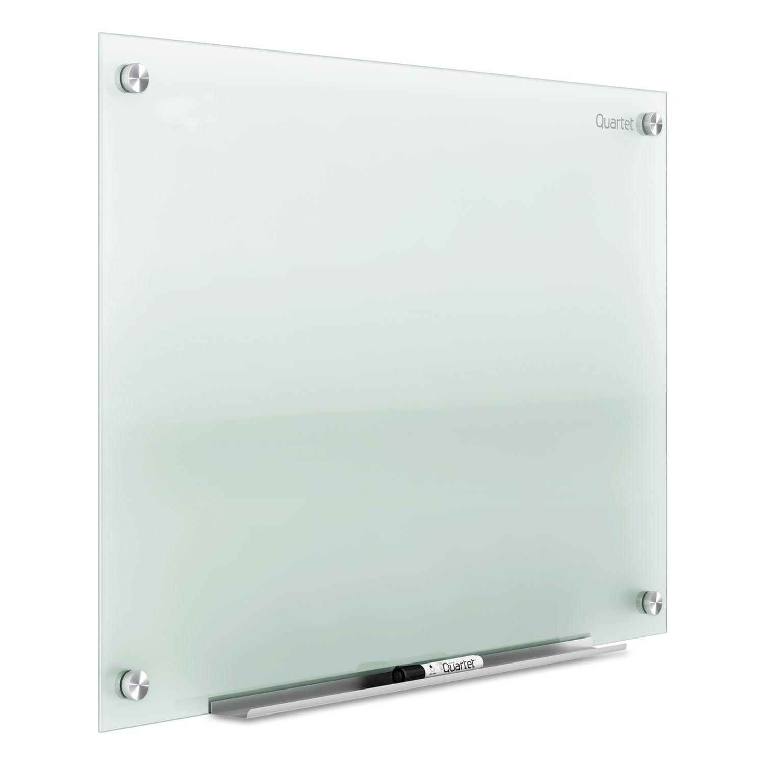 Quartet Infinity Glass Dry-Erase Whiteboard, 72" x 48", Frosted Tempered Glass, Frameless, Horizontal/Vertical Mount, Includes Mounting Hardware, Marker Tray, and 1 Dry Erase Marker, 1 Each