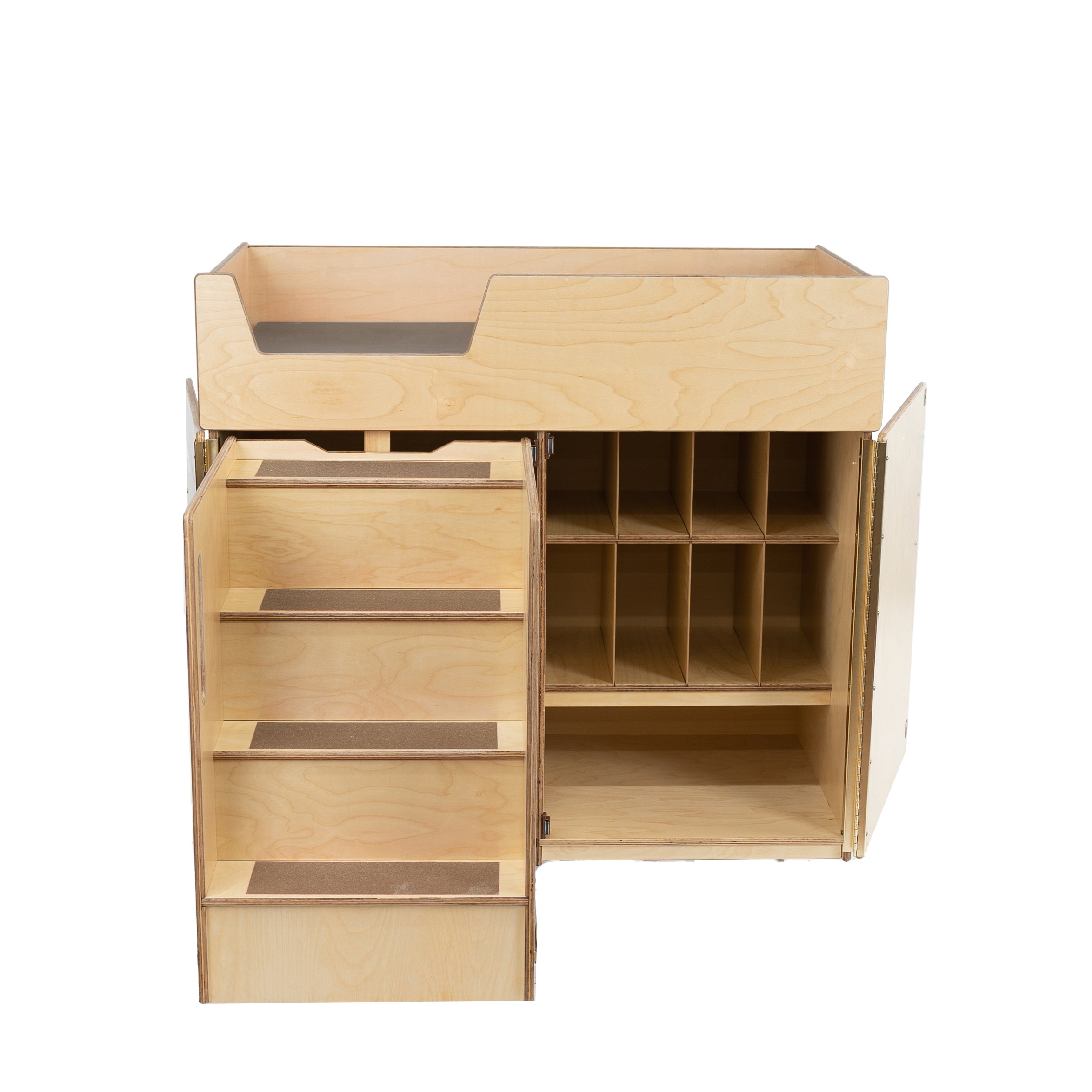 Deluxe Infant Care Center with Stairs with Brown Treads & Cushion