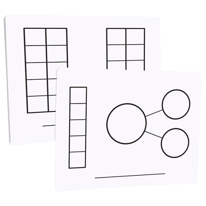 Write-On/Wipe-Off Five-Frame/Ten-Frame Mats set of 10