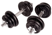 YORK 90 LB Black Contour Cast Iron Adjustable Spin-Lock Dumbbell Set