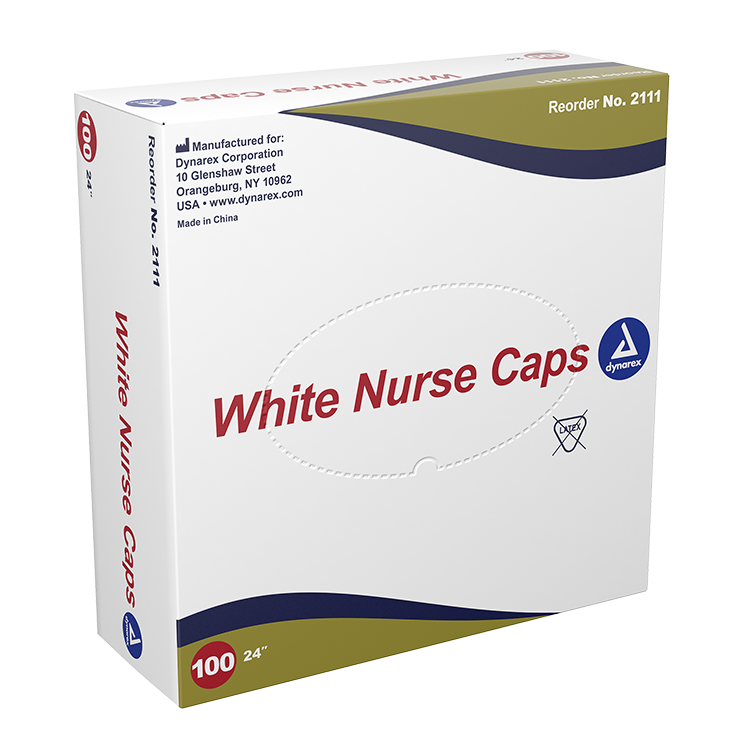 Nurse Cap, 24", White- 100 pcs per Box/5 boxes per Case