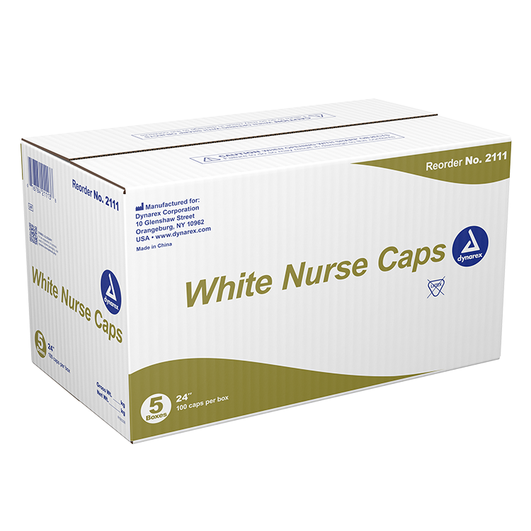 Nurse Cap, 24", White- 100 pcs per Box/5 boxes per Case