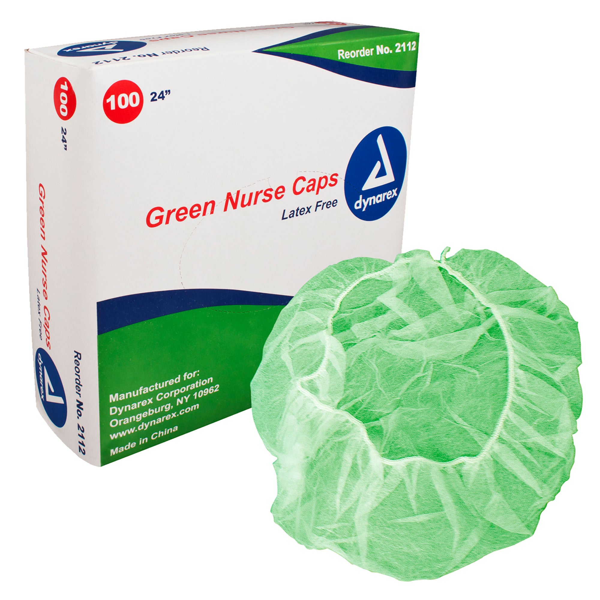 Nurse Cap, 24", Green- 100 pcs per Box/5 boxes per Case