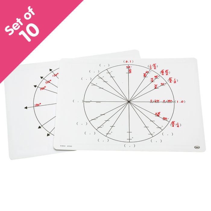 Write-On/Wipe-Off Unit Circle Mats set of 10
