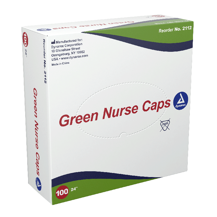 Nurse Cap, 24", Green- 100 pcs per Box/5 boxes per Case