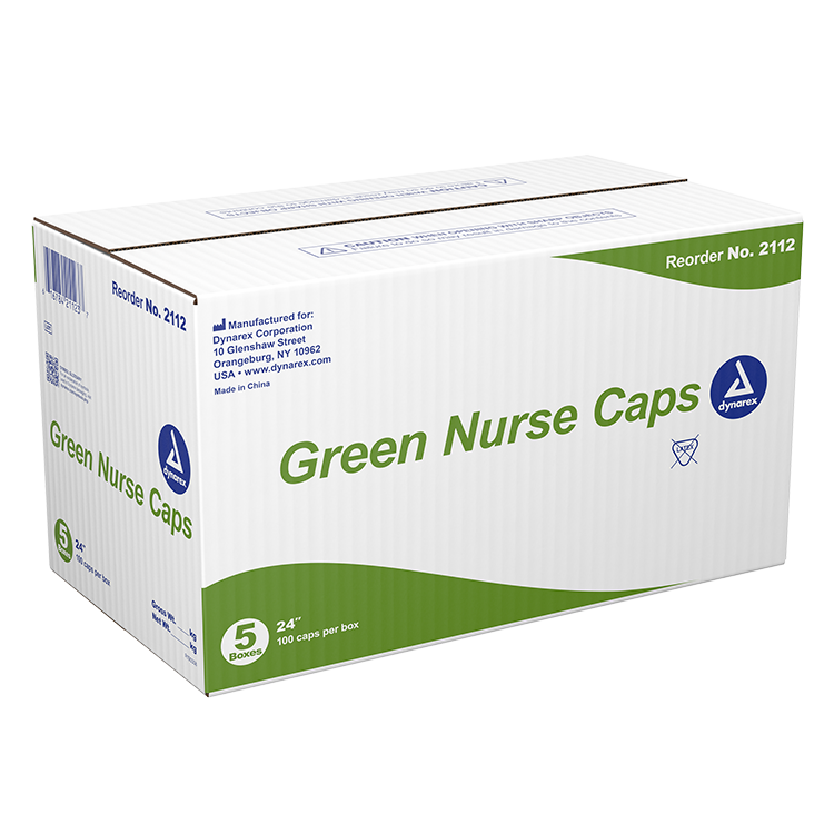 Nurse Cap, 24", Green- 100 pcs per Box/5 boxes per Case