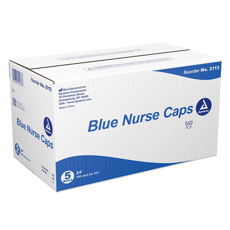 Nurse Cap, 24", Blue- 100 pcs per Box/5 boxes per Case