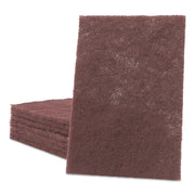 6" Width x 0.25" Depth x 9" Length - Multipurpose, Multi Surface - Wood, Ceramic Tile, Rubber Floor - Reusable, Flexible, Abrasive, Durable - Nylon, Synthetic Fiber - Maroon - 20/Box - 3 / Carton