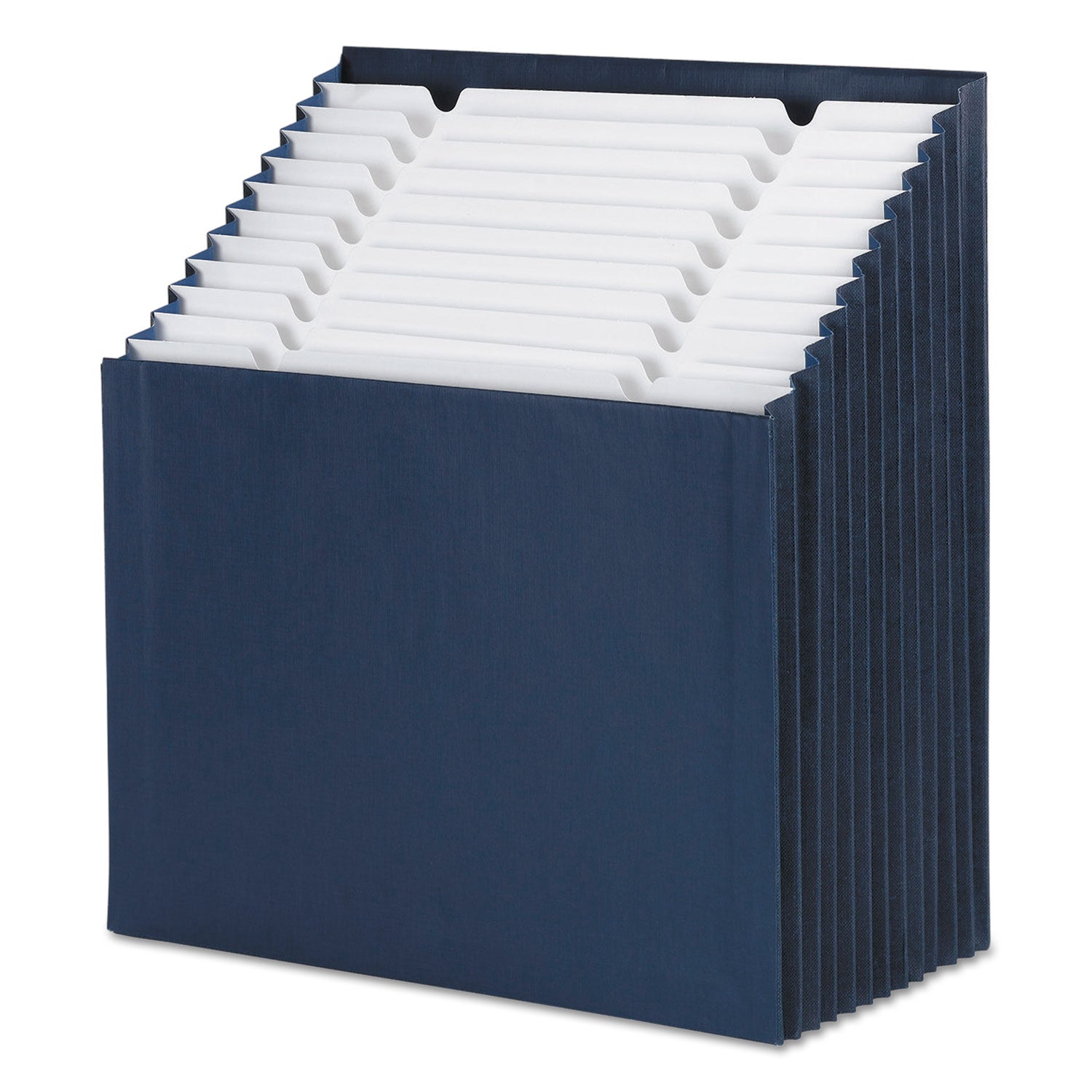 Smead 1/3 Tab Cut Letter Recycled Expanding File - 8 1/2" x 11" - 7/8" Expansion - 12 Pocket(s) - Top Tab Location - Assorted Tab Position - 11 Divider(s) - Navy - Tear Resistant - 10% Recycled - 1 Each