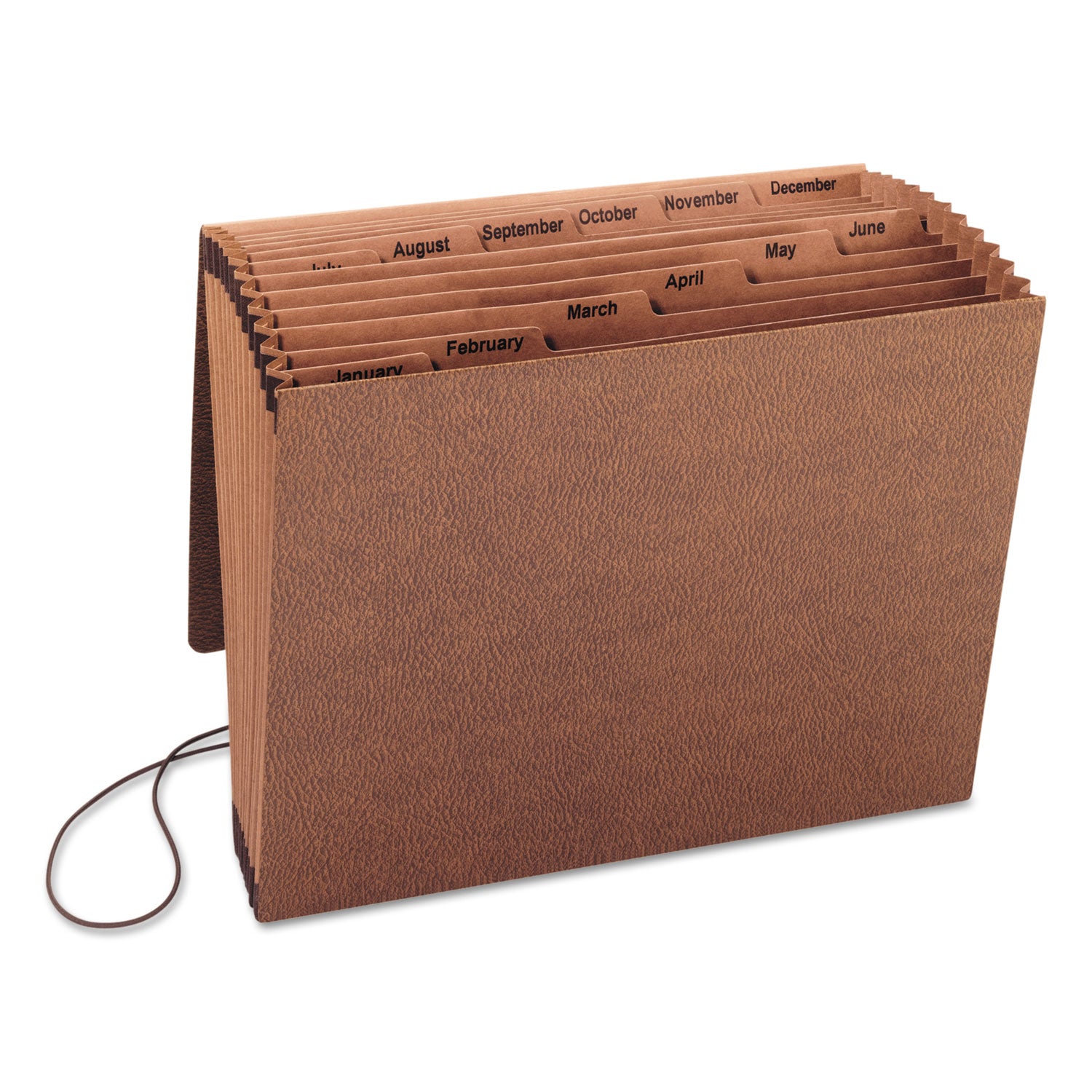 Smead Letter Recycled Expanding File - 8 1/2" x 11" - 7/8" Expansion - 12 Pocket(s) - Redrope - Reinforced - 30% Recycled - 1 Each