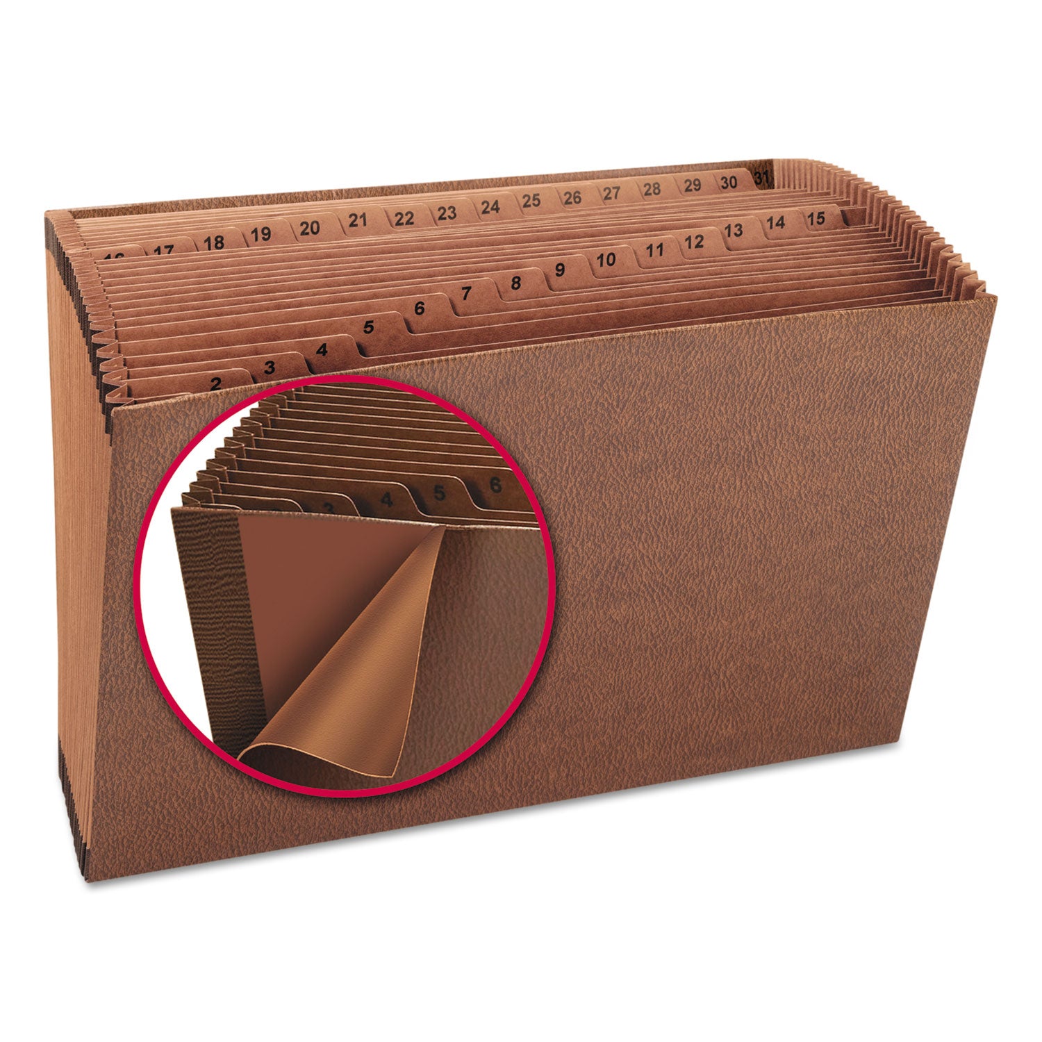 Smead Legal Recycled Expanding File - 8 1/2" x 14" - 7/8" Expansion - 31 Pocket(s) - Redrope - Reinforced Gusset - 30% Recycled - 1 Each