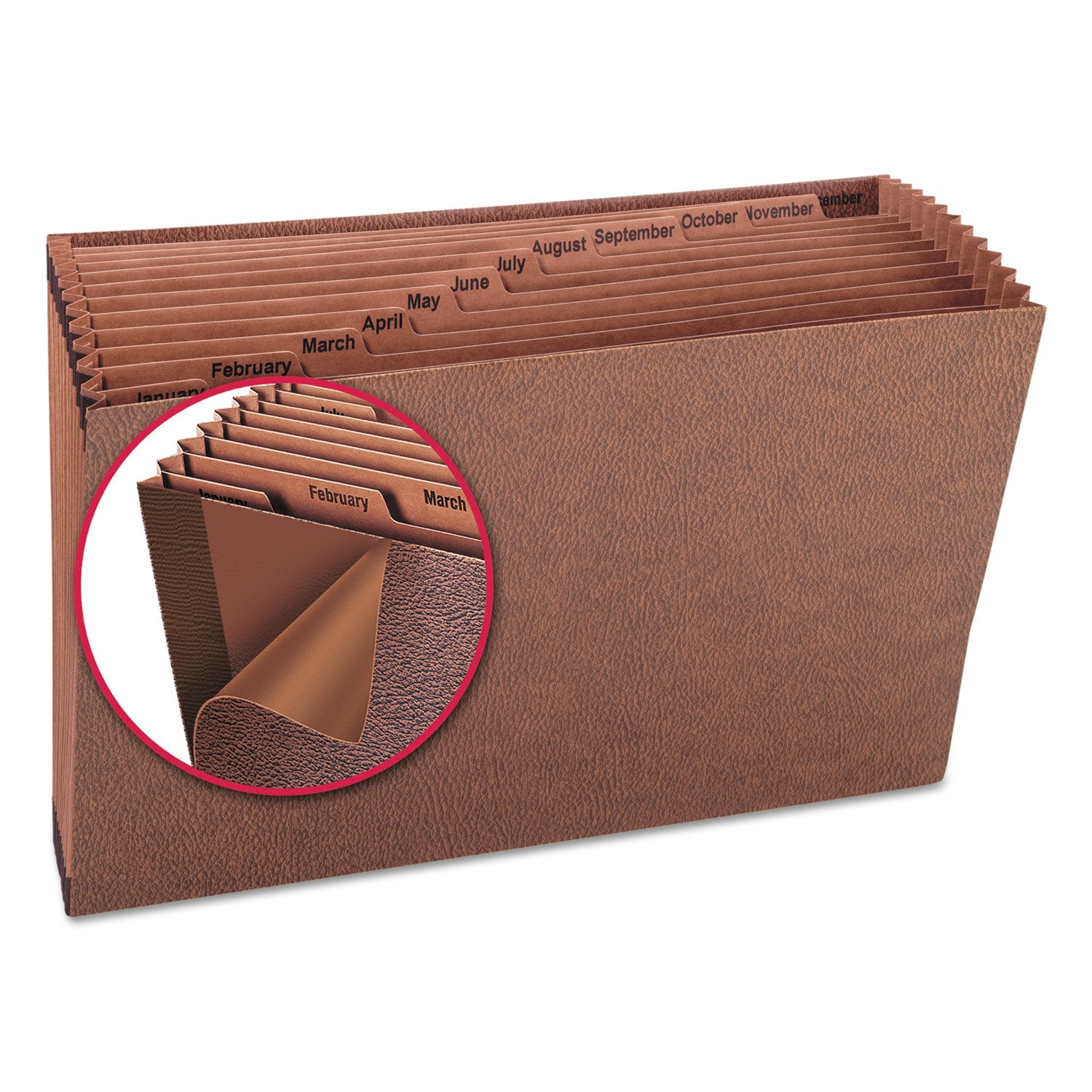 Smead TUFF Legal Recycled Expanding File - 8 1/2" x 14" - 7/8" Expansion - 12 Pocket(s) - Redrope - Tear Resistant, Reinforced Gusset - 30% Recycled - 1 Each