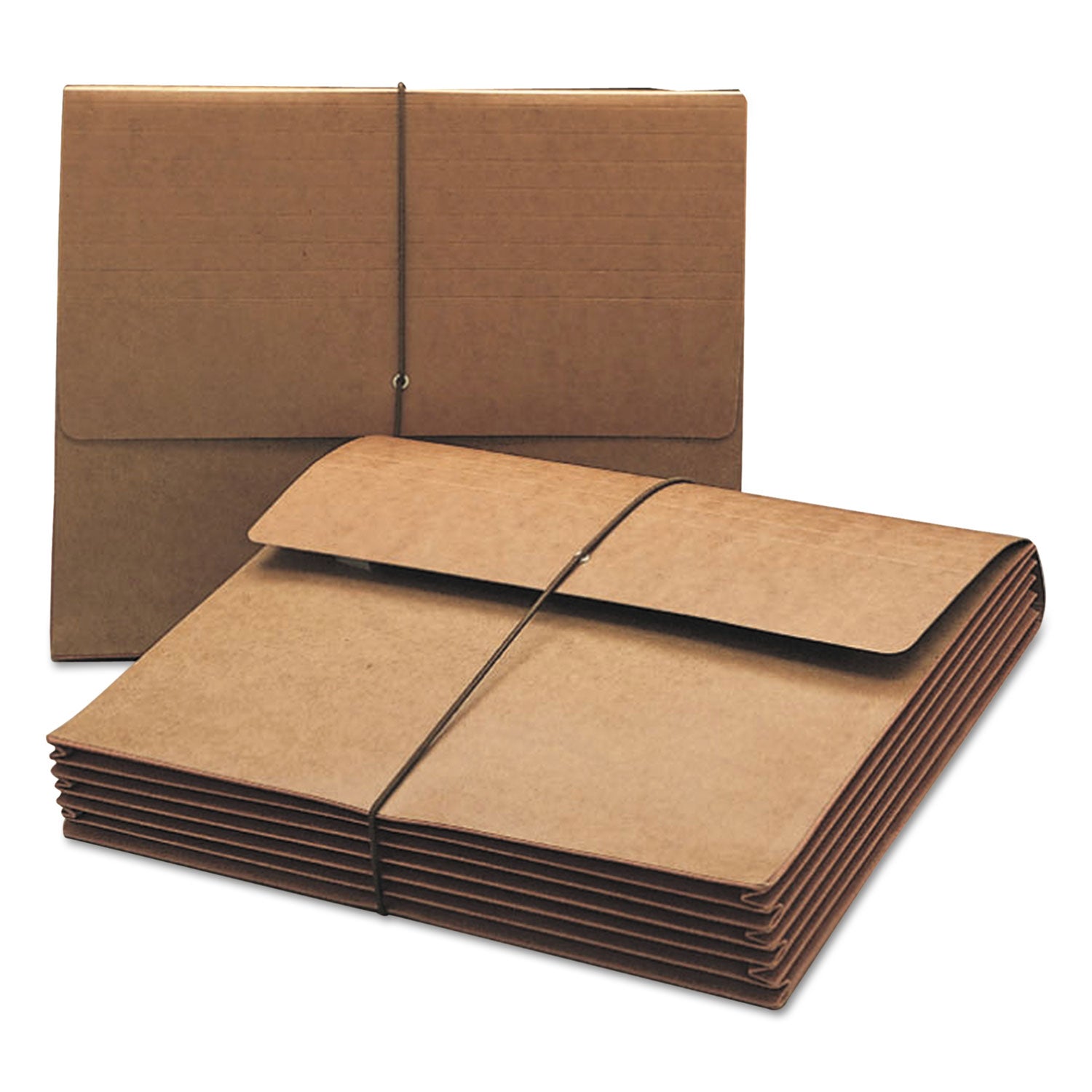 Smead Letter Recycled File Wallet - 8 1/2" x 11" - 5 1/4" Expansion - Top Tab Location - Redrope - Elastic Closure, Flap, Reinforced Gusset - 30% Recycled - 1 Each