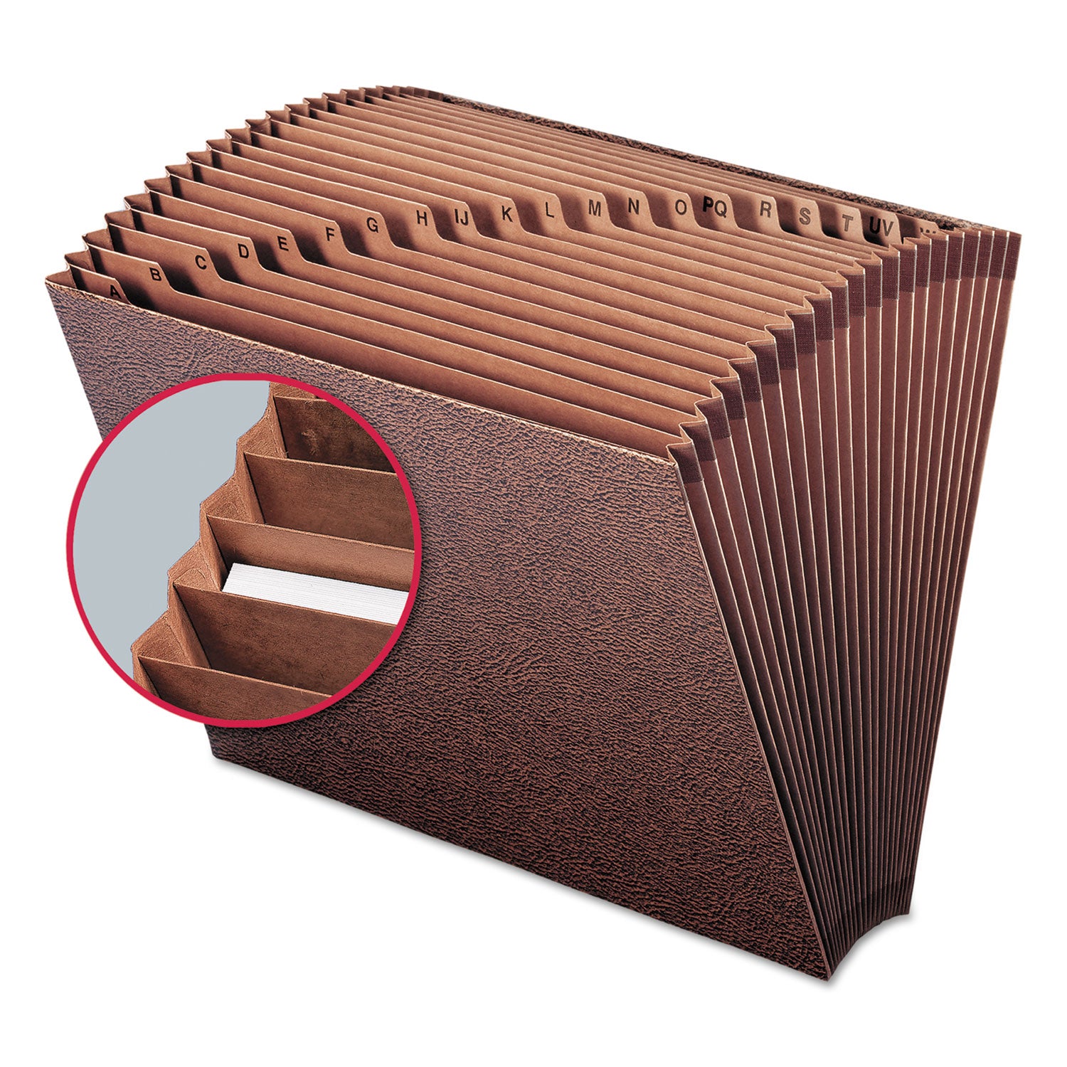 Smead Letter Recycled Expanding File - 8 1/2" x 11" - 7/8" Expansion - 21 Pocket(s) - Redrope - Tear Resistant Gusset - 30% Recycled - 1 Each