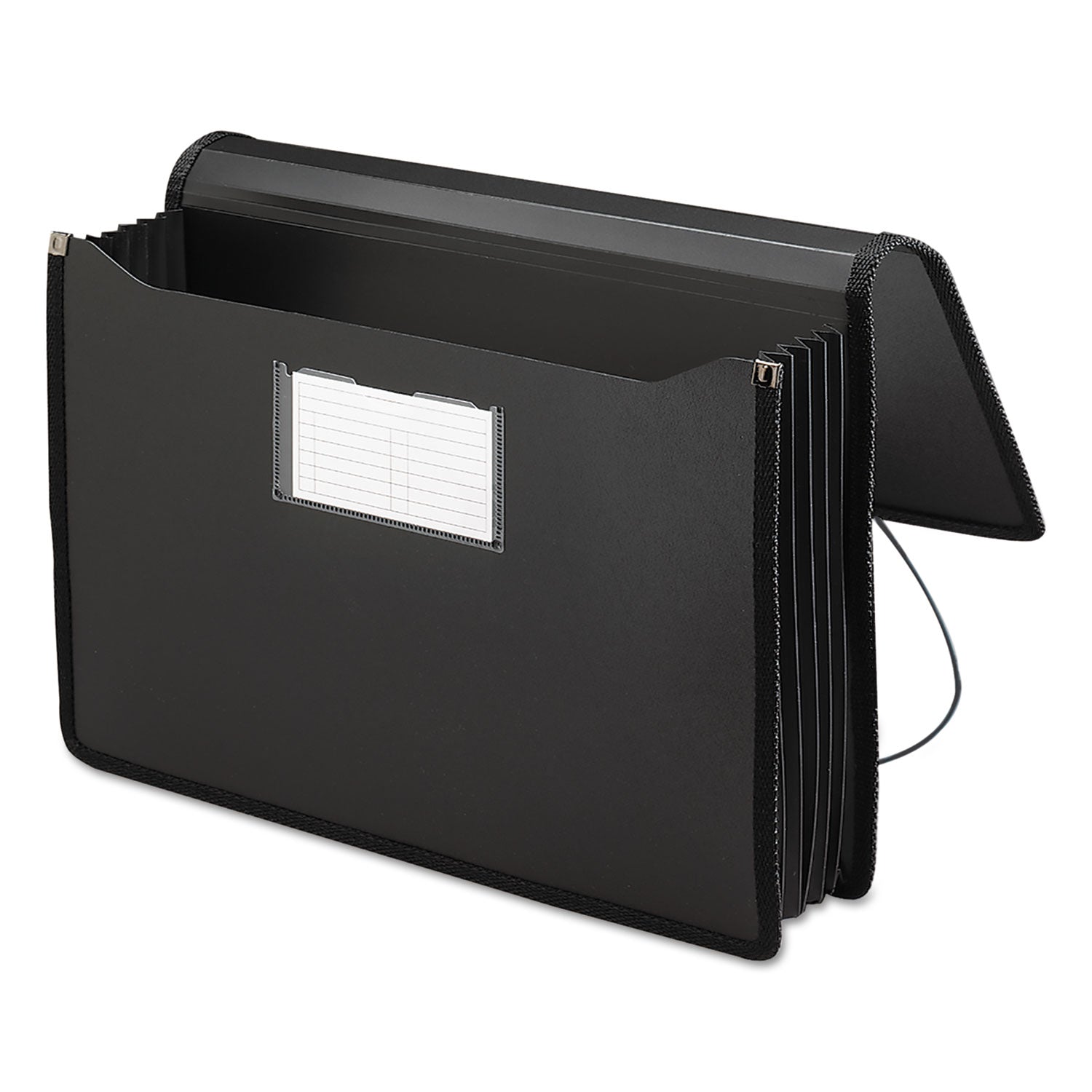 8 1/2" x 14" , 8 1/2" x 11" - 5 1/4" Expansion - Front Pocket(s) - Poly - Black - 1 Each