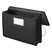 8 1/2" x 14" , 8 1/2" x 11" - 5 1/4" Expansion - Front Pocket(s) - Poly - Black - 1 Each