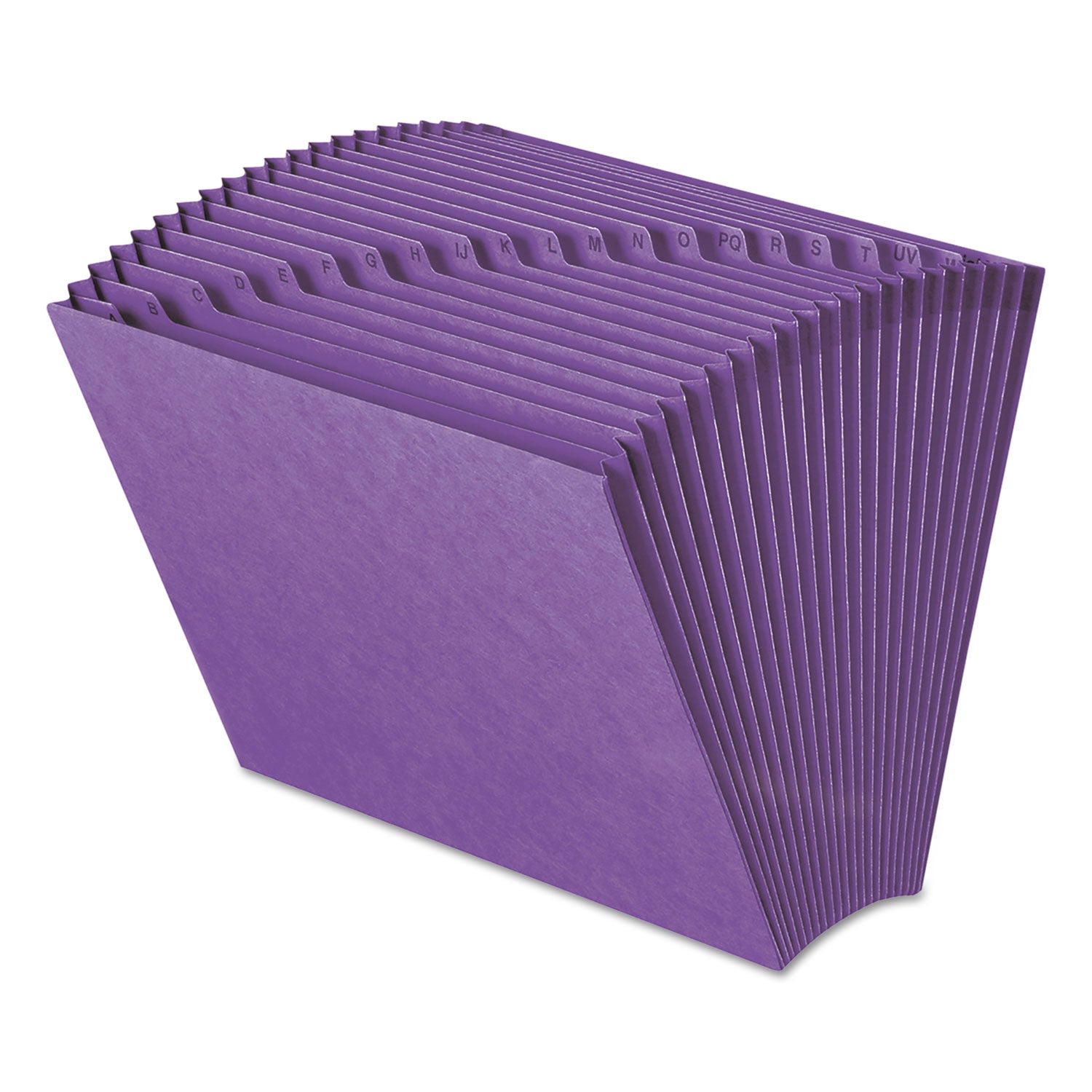 Smead Letter Recycled Expanding File - 8 1/2" x 11" - 7/8" Expansion - 21 Pocket(s) - 2 Plys - Purple - Reinforced Gusset - 10% Recycled - 1 Each