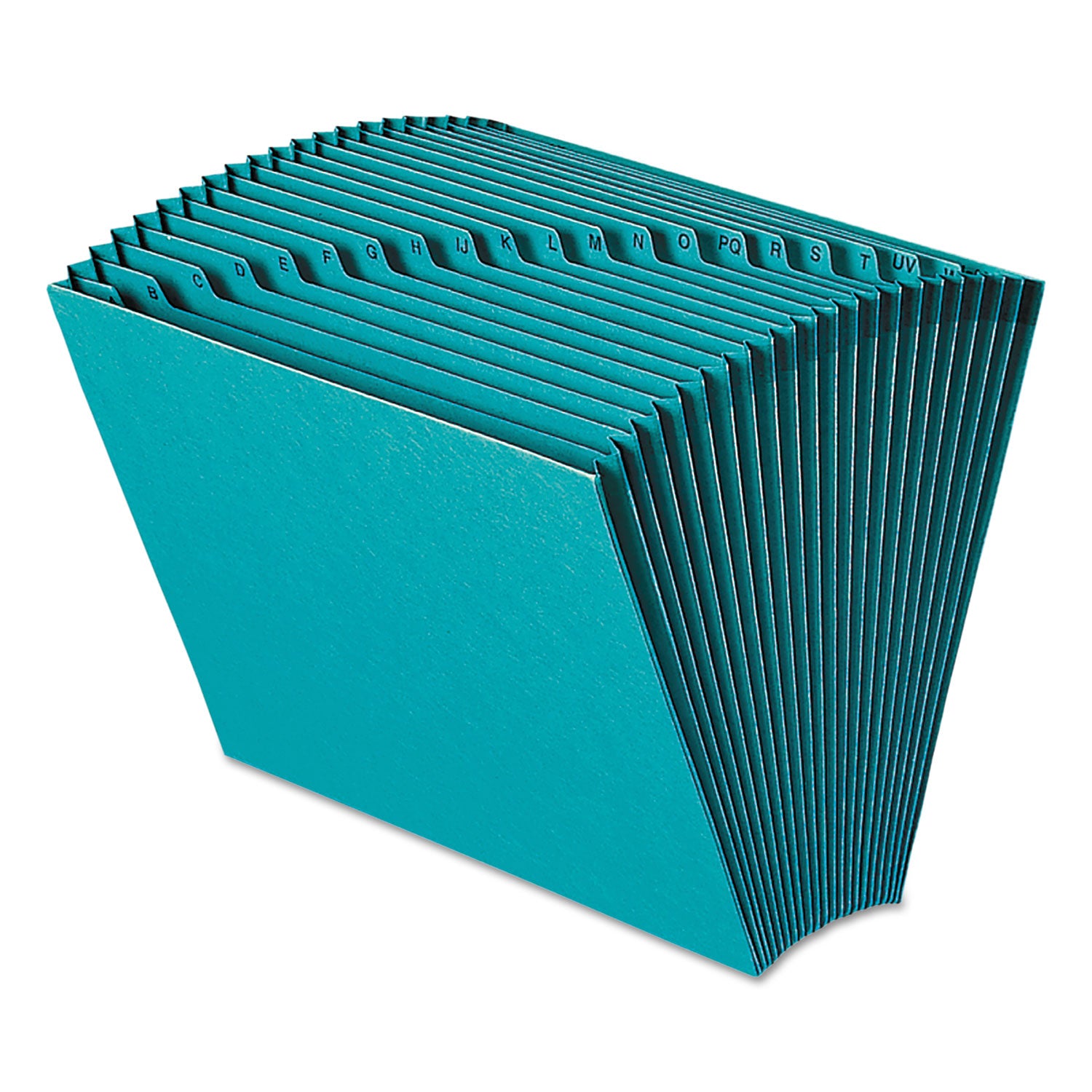 8 1/2" x 11" - 7/8" Expansion - 21 Pocket(s) - 2 Plys - Teal - Reinforced Gusset - 10% Recycled - 1 Each