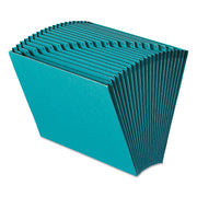 8 1/2" x 11" - 7/8" Expansion - 21 Pocket(s) - 2 Plys - Teal - Reinforced Gusset - 10% Recycled - 1 Each