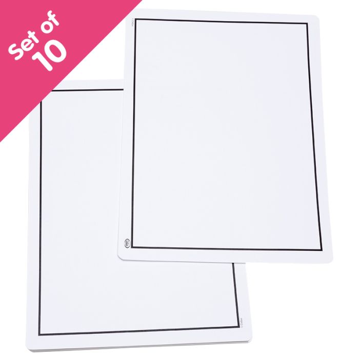 Write-On/Wipe-Off Blank Mats set of 10