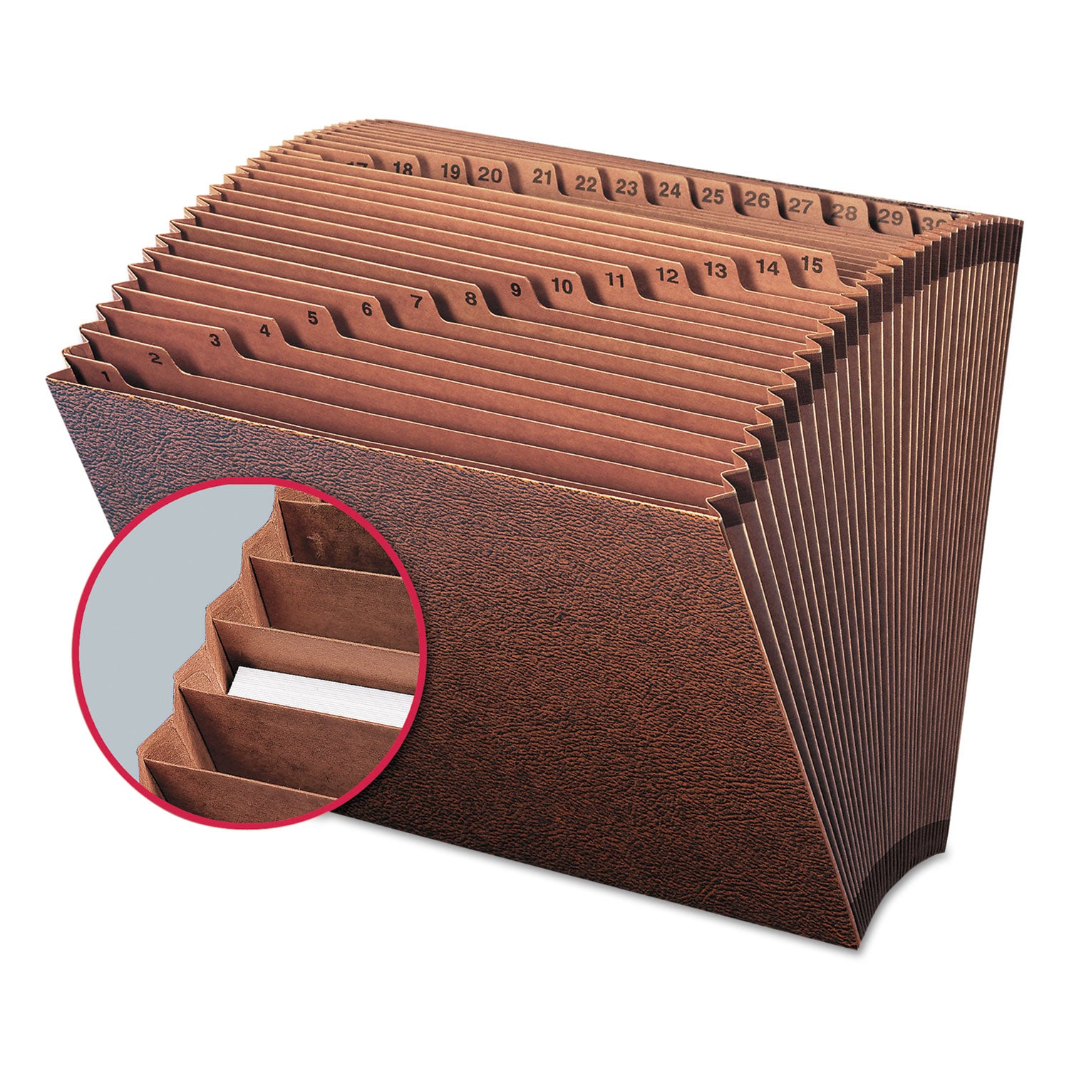Smead TUFF Letter Recycled Expanding File - 8 1/2" x 11" - 7/8" Expansion - 31 Pocket(s) - Redrope - Reinforced Gusset - 30% Recycled - 1 Each