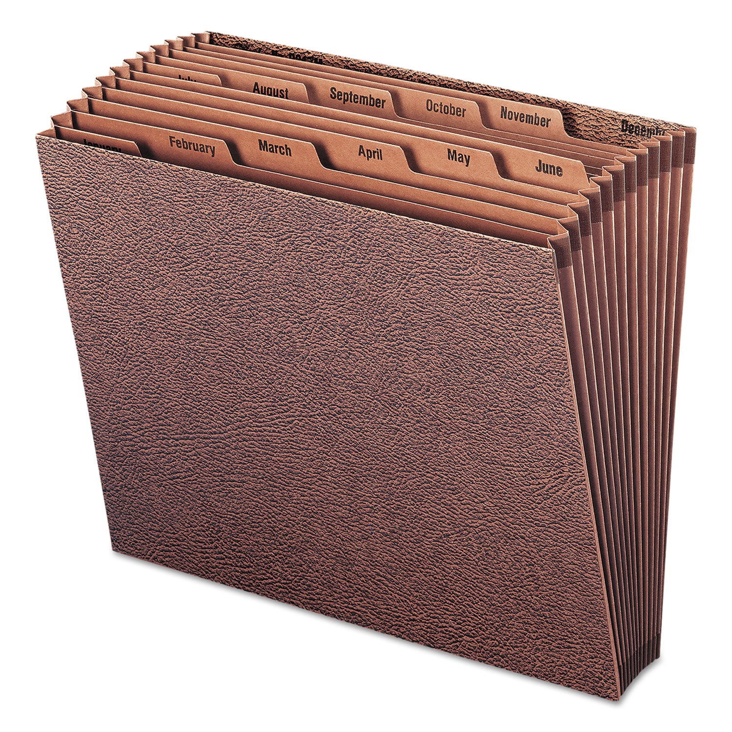 Smead Letter Recycled Expanding File - 8 1/2" x 11" - 7/8" Expansion - 12 Pocket(s) - Redrope - Tear Resistant, Reinforced Gusset - 30% Recycled - 1 Each