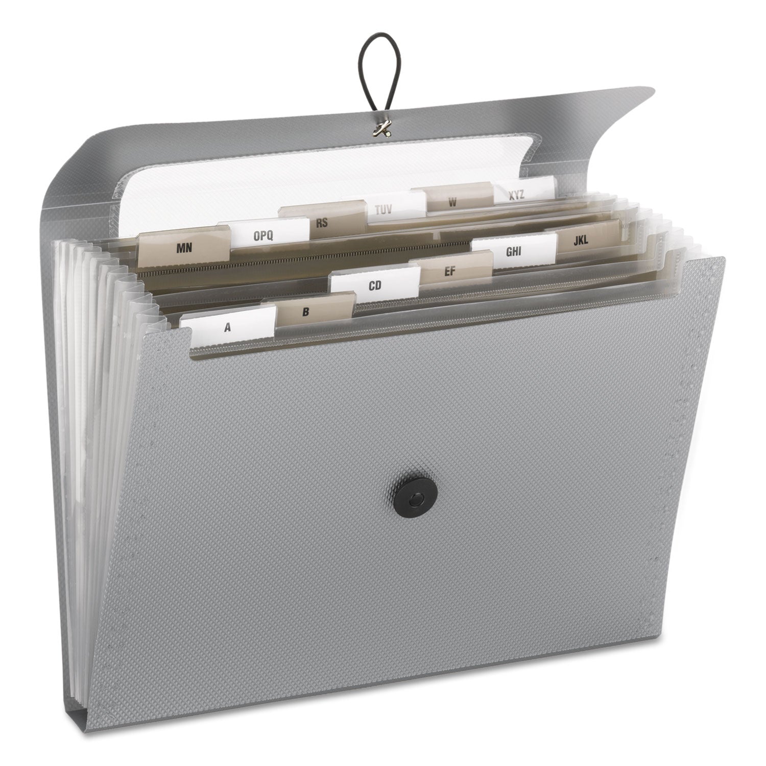 Smead Letter Expanding File - 8 1/2" x 11" - 12 Pocket(s) - Assorted Tab Position - 12 Divider(s) - Polypropylene - Silver - 12 / Carton