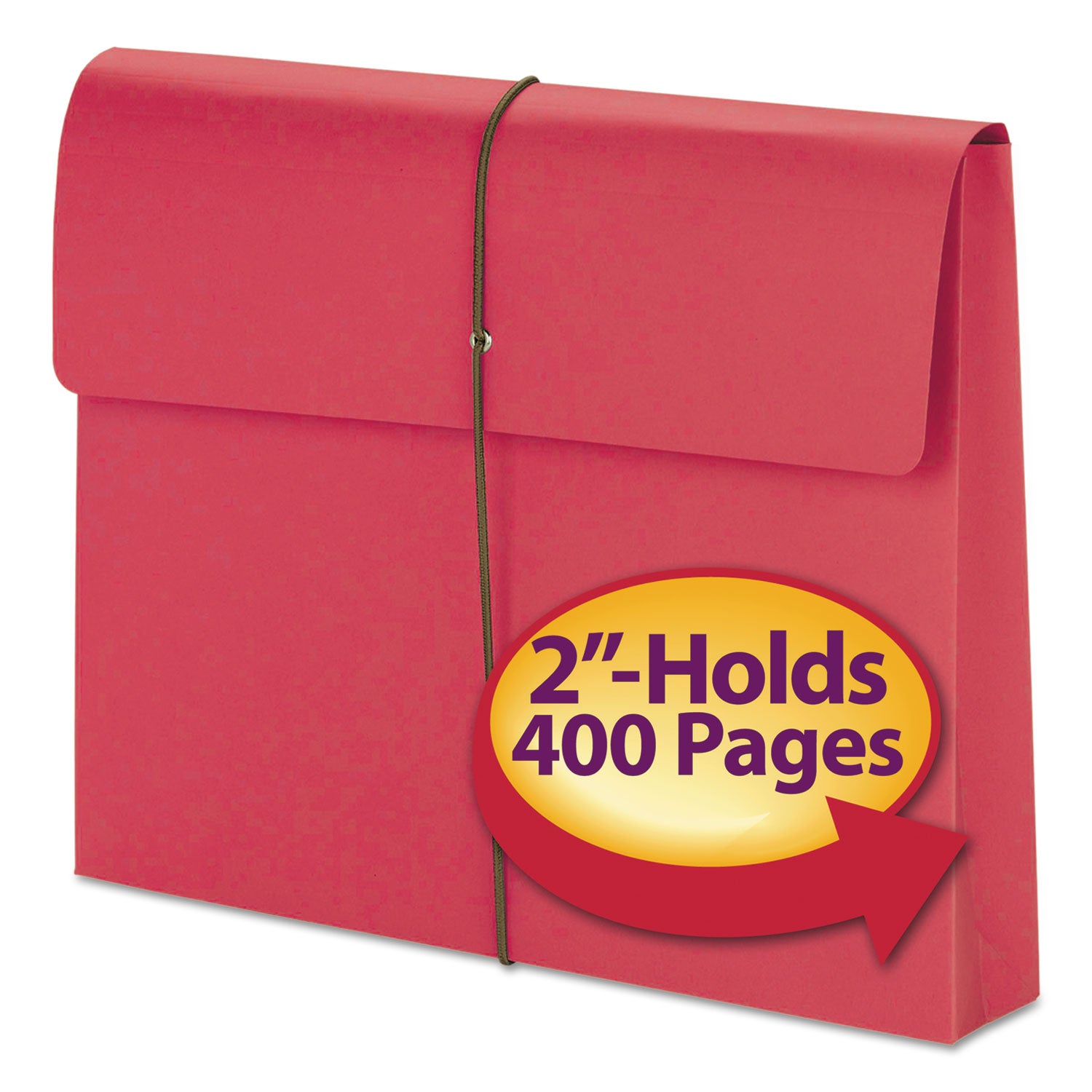 Smead Letter Recycled File Wallet - 8 1/2" x 11" - 2" Expansion - 1 Pocket(s) - 11 pt. - Red - Elastic Closure, Heavy Duty, Flap - 10% Recycled - 1 / Pack