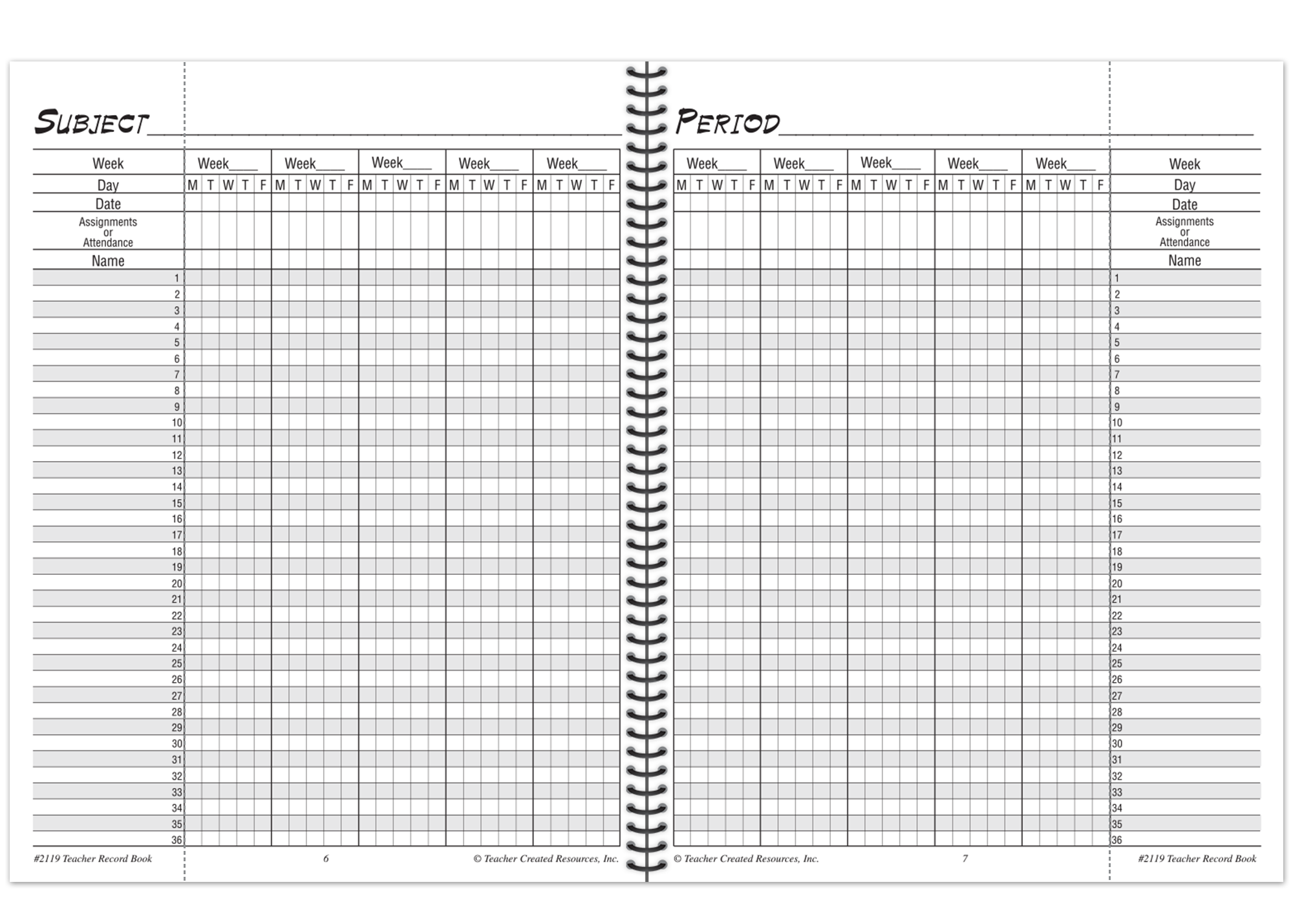 Chalkboard Teacher Record Book