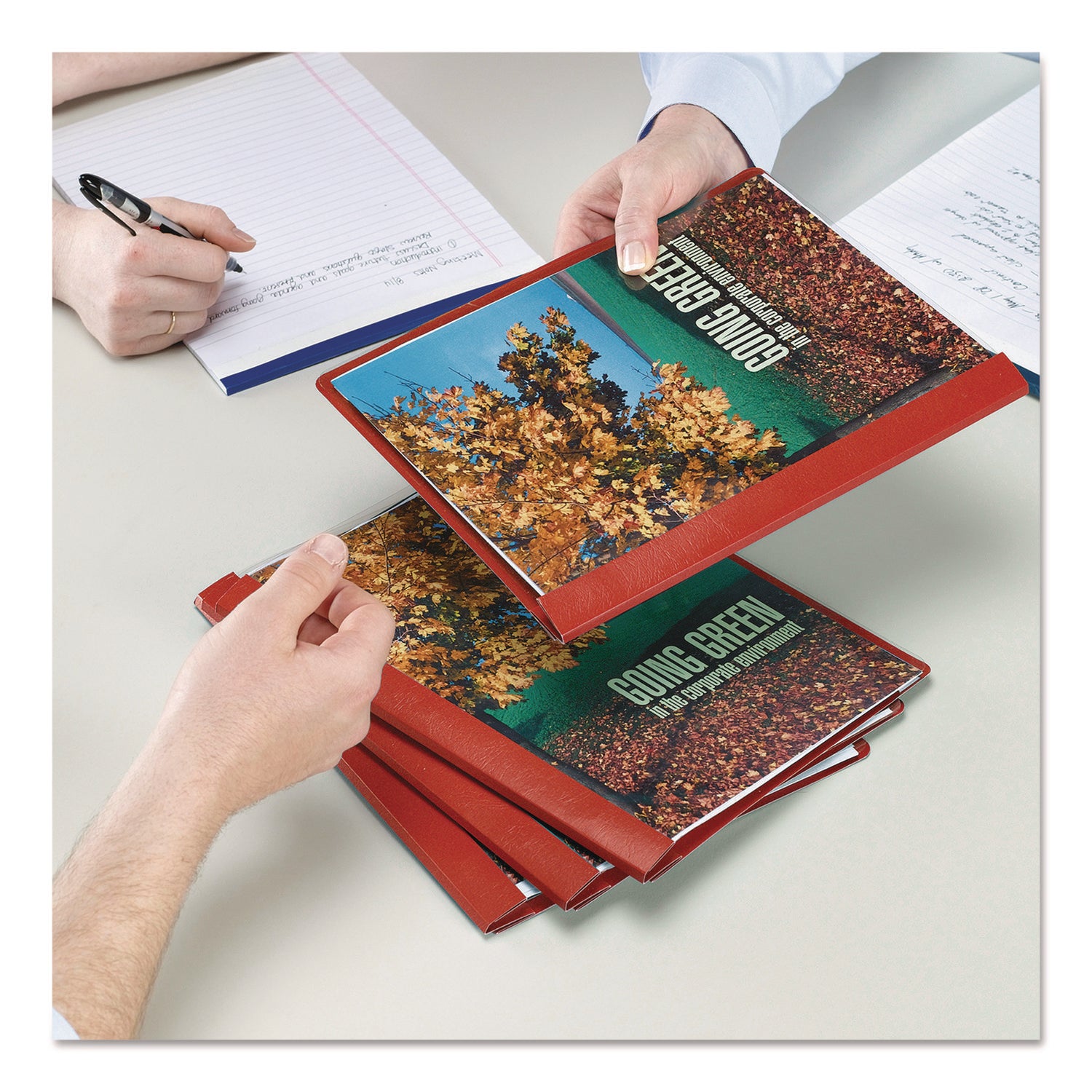 Smead Letter Recycled Report Cover - 8 1/2" x 11" - 3 Fastener(s) - 1/2" for Folder - 12 pt. - Vinyl, Metal - Red - 50% Recycled - 25 / Box